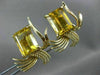 ANTIQUE LARGE 8CT AAA YELLOW TOPAZ 14K YELLOW GOLD FLOWER CLIP ON EARRINGS 26294
