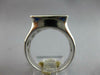 ESTATE LARGE .26CT DIAMOND 18K WHITE GOLD 3D PAVE MATTE & SHINY SQUARE MENS RING