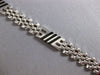 ESTATE WIDE 14KT WHITE GOLD BLACK ENAMEL RECTANGULAR PANTHER LINK FUN BRACELET