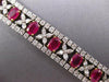 ESTATE LARGE & LONG 24.30CT DIAMOND & AAA RUBY PLATINUM OVAL XO TENNIS BRACELET