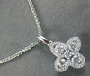 .42CT DIAMOND 18KT WHITE GOLD CLASSIC 4 LEAF CLOVER FLOWER LOVE FLOATING PENDANT