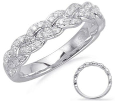 .35CT DIAMOND 14KT WHITE GOLD 3D CLASSIC WOVEN SEMI ETERNITY ANNIVERSARY RING