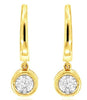 .25CT DIAMOND 14KT YELLOW GOLD 3D CLASSIC SOLITAIRE LEVERBACK HANGING EARRINGS