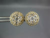 ESTATE .77CT DIAMOND 18KT YELLOW GOLD CLASSIC CLUSTER FLOWER HALO STUD EARRINGS