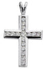 ESTATE .61CT DIAMOND 14KT WHITE GOLD 3D CLASSIC CHANNEL CROSS FLOATING PENDANT