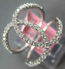 ESTATE WIDE .48CT DIAMOND 14KT WHITE GOLD 3D LOVE KNOT FUN RING