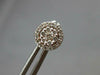 ESTATE .50CT DIAMOND 14KT WHITE & ROSE GOLD 3D CLUSTER FLOWER HALO STUD EARRINGS
