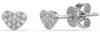 .07CT DIAMOND 14KT WHITE GOLD ROUND CLASSIC PAVE HEART SHAPE LOVE STUD EARRINGS