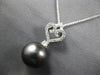 .33CT DIAMOND & AAA TAHITIAN PEARL 18KT WHITE GOLD HEART SHAPE FLOATING PENDANT