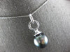 LARGE .45CT DIAMOND AAA TAHITIAN PEARL 14K WHITE GOLD LOVE KNOT FLOATING PENDANT