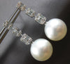 EXTRA LARGE 1.20CT DIAMOND & AAA SOUTH SEA PEARL 18K WHITE GOLD HANGING EARRINGS