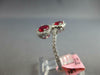WIDE 1.07CT DIAMOND & AAA RUBY 14K WHITE GOLD OVAL & ROUND CRISS CROSS LOVE RING