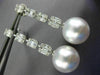 LARGE 1.58CT DIAMOND & AAA SOUTH SEA PEARL 18KT WHITE GOLD 3D HANGING EARRINGS