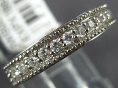 .35CT DIAMOND 18KT WHITE GOLD 3D ROUND FILIGREE SEMI ETERNITY ANNIVERSARY RING