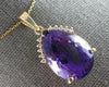 EXTRA LARGE 19.10CT DIAMOND & AAA AMETHYST 14KT YELLOW GOLD 3D TEAR DROP PENDANT