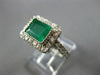 WIDE 3.0CT DIAMOND & AAA EMERALD 14KT WHITE GOLD 3D SQUARE HALO ENGAGEMENT RING