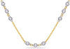 .66CT DIAMOND 14KT 2 TONE GOLD 3 STONE ROUND BEZEL BY THE YARD LOVE NECKLACE