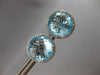 EXTRA LARGE 10.50CT DIAMOND & AAA BLUE TOPAZ 14KT WHITE GOLD HALO STUD EARRINGS