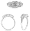.54CT DIAMOND 14K WHITE GOLD ROUND & BAGUETTE INVISIBLE PAST PRESENT FUTURE RING