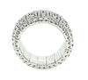 LARGE 3.25CT DIAMOND 18K WHITE GOLD ROUND FLOWER SQUARE WEDDING ANNIVERSARY RING