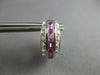 WIDE 1.1CT DIAMOND & AAA SAPPHIRE 14K WHITE GOLD ROUND & BAGUETTE 3 ROW EARRINGS