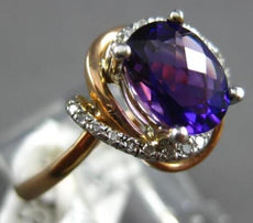 1.36CT DIAMOND & AAA AMETHYST 14K WHITE & ROSE GOLD OVAL & ROUND LOVE KNOT RING