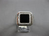 ESTATE .17CT DIAMOND & AAA ONYX 14KT WHITE GOLD 3D CLASSIC SQUARE HALO MENS RING