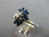 WIDE .98CT DIAMOND & AAA SAPPHIRE 14KT WHITE GOLD ROUND AND MARQUISE FLOWER RING