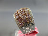 LARGE 3.66CT WHITE & PINK DIAMOND 18K WHITE & ROSE GOLD CLUSTER ANNIVERSARY RING