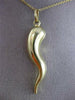 ESTATE 14K YELLOW GOLD 3D SHINY HANDCRAFTED ITALIAN HORN FLOATING PENDANT #24297