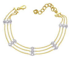 .90CT DIAMOND 14KT 2 TONE GOLD 3D 3 ROW BEZEL BY THE YARD LOVE TENNIS BRACELET