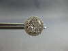 ESTATE 1.13CT DIAMOND 14K WHITE GOLD 3D CLASSIC ROUND CLUSTER HALO STUD EARRINGS