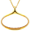 ESTATE .48CT DIAMOND 18K YELLOW GOLD CLASSIC OPEN TEAR DROP FUN FLOATING PENDANT