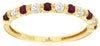 .45CT DIAMOND & AAA RUBY 14KT YELLOW GOLD 3D 11 STONE CHANNEL ANNIVERSARY RING