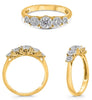 .36CT DIAMOND 14K YELLOW GOLD ROUND 5 STONE GRADUATING FILIGREE ANNIVERSARY RING