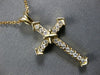ESTATE .20CT DIAMOND 14KT 2 TONE GOLD 3D ROUND CROSS FILIGREE PENDANT #27673