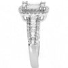 LARGE 1.0CT DIAMOND 18KT WHITE GOLD ROUND & BAGUETTE INVISIBLE SQUARE HALO RING