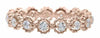 ESTATE .53CT DIAMOND 18KT ROSE GOLD ROUND MULTI FLOWER BEADED ETERNITY LOVE RING