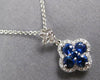 .68CT DIAMOND & AAA SAPPHIRE 18KT WHITE GOLD 4 LEAF CLOVER LOVE FLOATING PENDANT