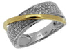 WIDE .70CT DIAMOND 14K 2 TONE GOLD 3D MULTI ROW CRISS CROSS X INFINITY LOVE RING