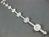 LARGE 5.01CT DIAMOND 18KT WHITE GOLD 3D ROUND DOUBLE HALO FLOWER TENNIS BRACELET