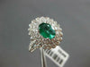 2.29CT DIAMOND & AAA EMERALD 18KT WHITE GOLD 3D OVAL DOUBLE HALO ENGAGEMENT RING