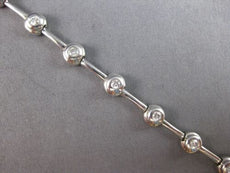 .90CT DIAMOND 14K WHITE GOLD ROUND ETOILE BEZEL BY THE YARD LOVE TENNIS BRACELET