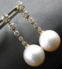 LARGE .76CT DIAMOND & AAA SOUTH SEA PEARL 14KT YELLOW GOLD 3D HANGING EARRINGS