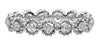 ESTATE .53CT DIAMOND 18K WHITE GOLD ROUND MULTI FLOWER BEADED ETERNITY LOVE RING
