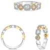 .86CT WHITE & FANCY YELLOW DIAMOND 18K TWO TONE GOLD & PLATINUM MULTI SHAPE RING