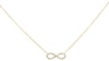 ESTATE .16CT DIAMOND 14KT YELLOW GOLD 3D CLASSIC INFINITY FUN LOVE NECKLACE