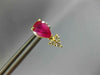 ESTATE 1.92CT DIAMOND & AAA RUBY 14KT YELLOW GOLD PEAR SHAPE STUD EARRINGS #1784