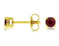 ESTATE .65CT AAA RUBY 14KT YELLOW GOLD 3D CLASSIC STUD EARRINGS