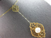 LARGE .40CT DIAMOND & AAA MOTHER OF PEARL 14KT YELLOW GOLD 3D TEAR DROP NECKLACE
